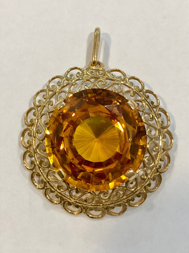 Pendentif Pendentif ancien or jaune citrine 58 Facettes