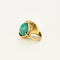 Bague 47 Bague moderniste en or jaune et amazonite 58 Facettes CAN11091