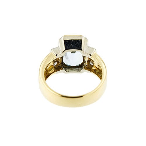Bague 55 Bague avec aigue-marine et diamants 58 Facettes 37500