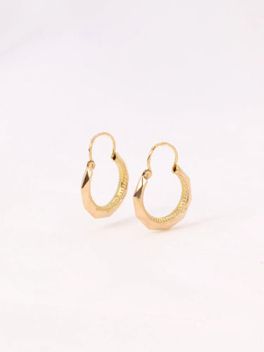 Boucles d'oreilles Créoles vintage or champagne 58 Facettes J446