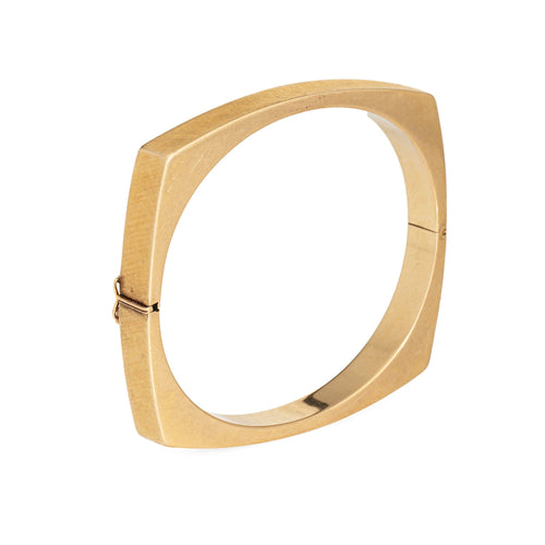 Bracelet Bracelet jonc carré en or jaune des années 60 58 Facettes G13967