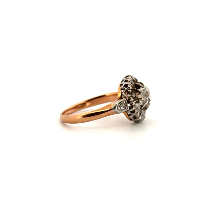 Pavé ring in yellow gold and diamonds