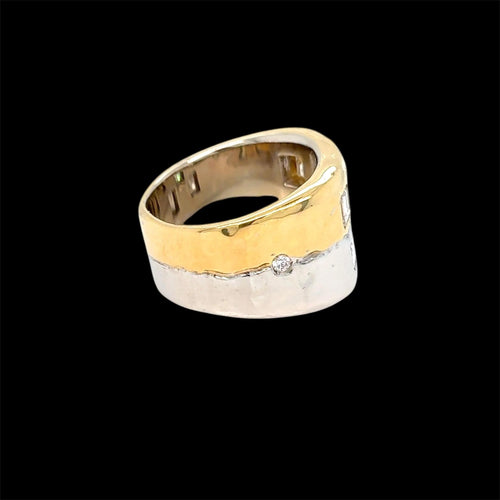 Bague 55 Bague Faraone en or jaune et blanc avec diamants taille émeraude 58 Facettes