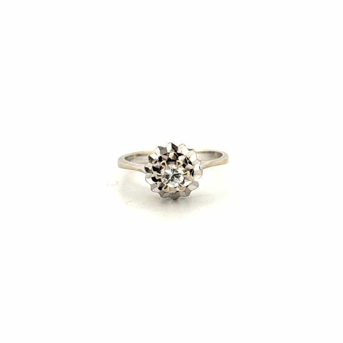 Bague 50 Solitaire Or Blanc Diamant 58 Facettes 21-GS32362-02