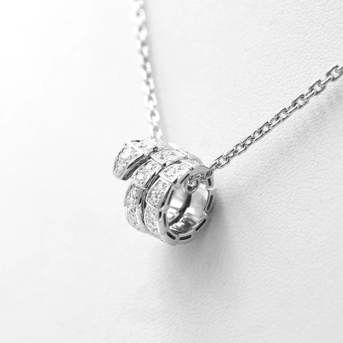 Collier Bulgari - Collier "Serpenti Viper" en or blanc avec pavé de diamants 58 Facettes