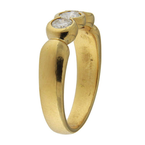 Bague 53.5 Bague trilogie en or jaune avec diamants 58 Facettes G3736