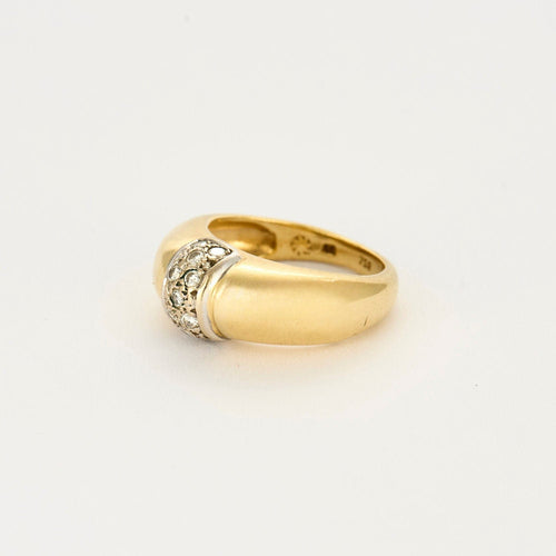 Bague 48 Bague jonc or jaune et gris, diamants 58 Facettes CHAL0178