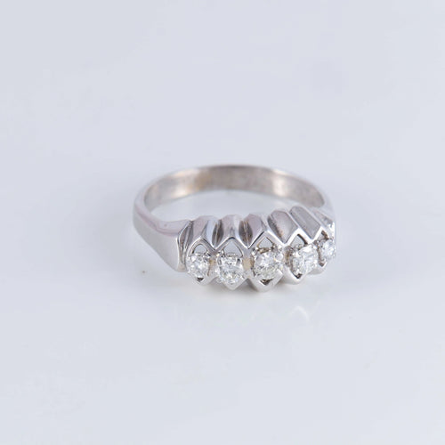 Bague 61 Bague Style Jarretière 5 Diamants 58 Facettes AB593