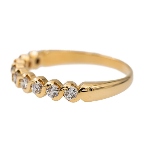 Bague 52 Bague Demi alliance Or jaune Diamant 58 Facettes 2897410CN