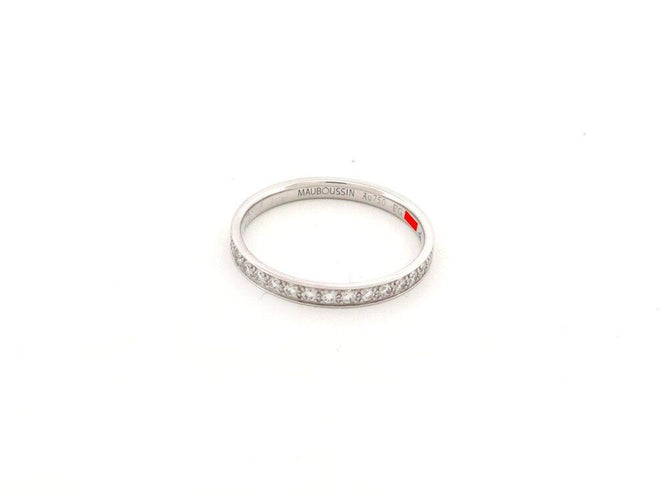 Bague 55 bague MAUBOUSSIN alliance parce que je l'aime en or blanc diamants 58 Facettes 263993