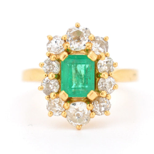 Bague 52 Bague Pompadour Vintage Or 18 Carats, Émeraude Naturelle et Diamants 58 Facettes 281