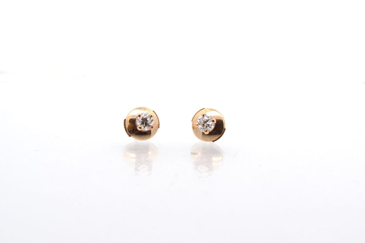 Boucles d'oreilles Boucles d’oreilles puces diamant en or jaune 18k 58 Facettes 25501b