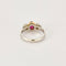 Bague 59 Bague or gris et jaune, rubis et diamants 58 Facettes GU262