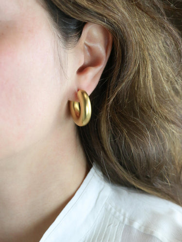 Boucles d'oreilles Boucles d'oreilles Créoles vintage or jaune mat 58 Facettes 1140.1