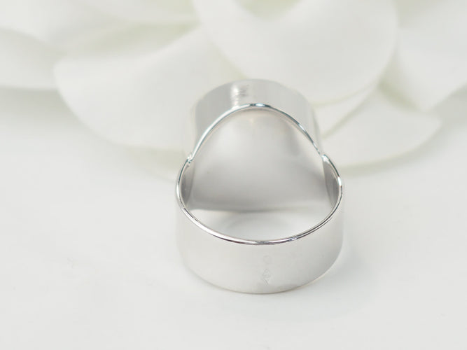 复古戒指 Dinh Van 白金镶嵌养殖珍珠 