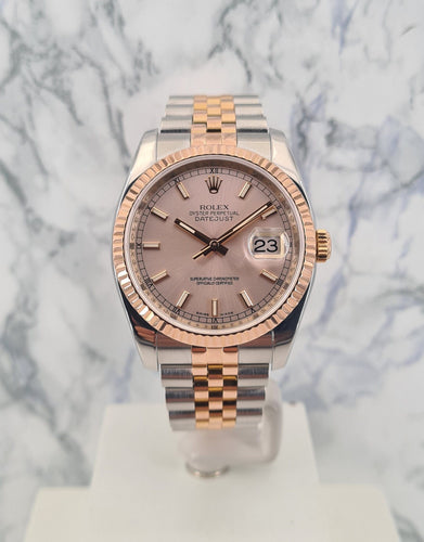 劳力士 - DateJust 36 玫瑰金与钢腕表 