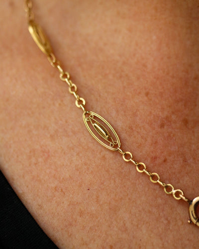 Collier Collier Ancien Maille filigrane en Or jaune 58 Facettes A11466