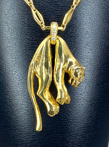 Collier Cartier - Collier « C de Cartier » et pendentif panthère de Cartier, or jaune et diamants 58 Facettes AB435