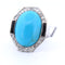 Bague Bague en or blanc avec turquoise et onyx 58 Facettes