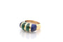 Vintage ring med malakit og lapis lazuli
