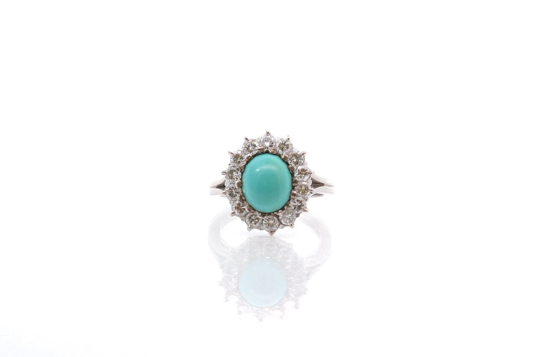 Bague Bague vintage turquoise et diamants 58 Facettes 25963