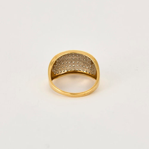 Bague 58 Bague jonc or gris et or jaune et diamants 58 Facettes GU254