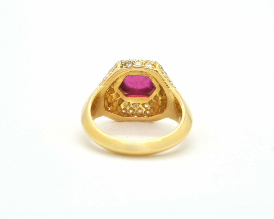 Bague Bague rubis en or jaune et diamants 58 Facettes