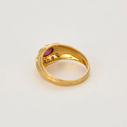 Bague 53 Bague jonc or jaune, rubis et diamants 58 Facettes VIL0648