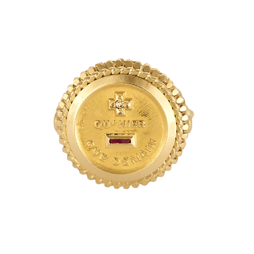 Bague 50 Augis Bague en Or jaune à message sentimentale 58 Facettes BEA3802