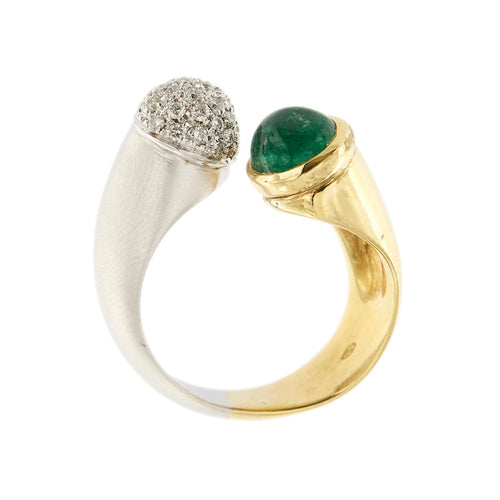 Bague 56 Bague ouverte émeraude diamants 58 Facettes 28269