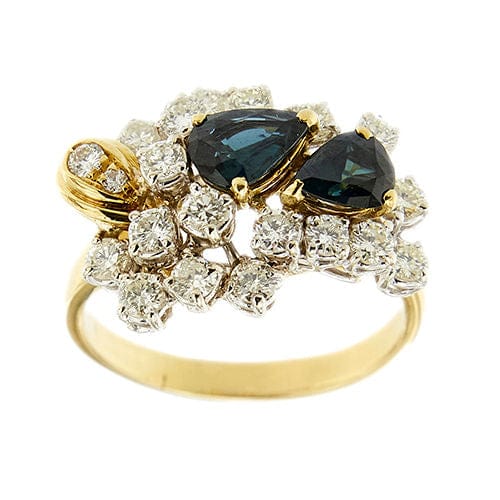 Bague 64 Bague deux ors avec saphirs et diamants 58 Facettes 37834