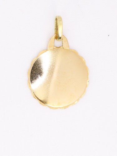 Pendentif Médaille amour Augis ronde Plus hier Moins que demain or jaune rubis 58 Facettes 1140.4