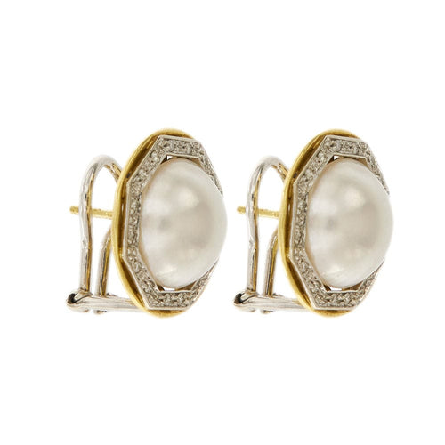 Boucles d'oreilles Boucles d'oreilles diamants et perles mabé 58 Facettes 26824