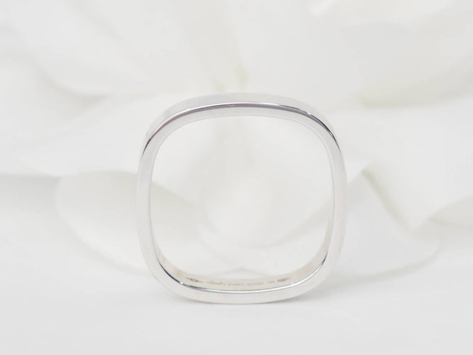 Bague 57 Bague Dinh Van carrée en or blanc 58 Facettes 32037
