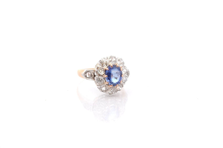 Bague 55 Bague ancienne 1900 saphir et diamants 58 Facettes 26661-26649