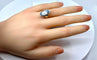 Bague 52 Bague en or blanc et aigue marine 58 Facettes AB319