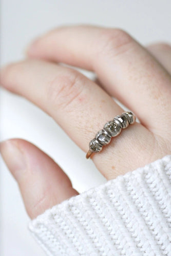 Bague 59 Bague jarretière diamants taillés en table 58 Facettes