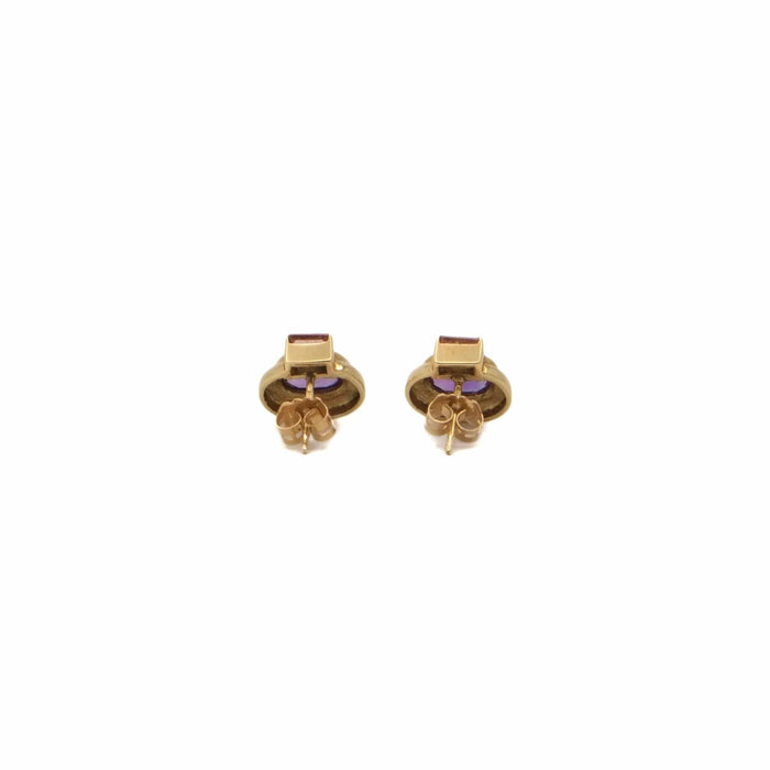 Boucles d'oreilles Boucles d’oreilles or jaune améthystes 58 Facettes REF24064-227