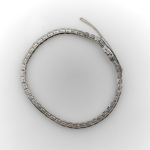 Цлассиц Art Deco Наруквица од платине и сафира