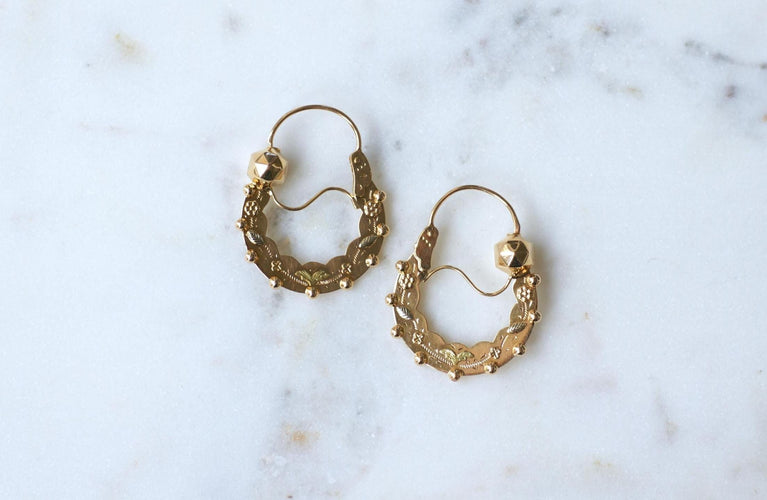 Boucles d'oreilles Boucles d'Oreilles Créoles Savoyardes Or Rose et Jaune 58 Facettes