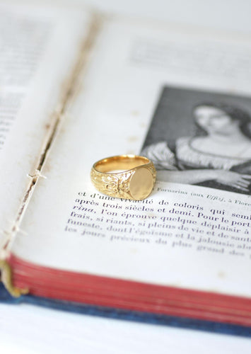 Bague 53 Chevalière Ancienne Tête de Faune en Or Jaune 58 Facettes