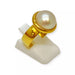 Bague 54 Bague or jaune demi perle 58 Facettes 330064900