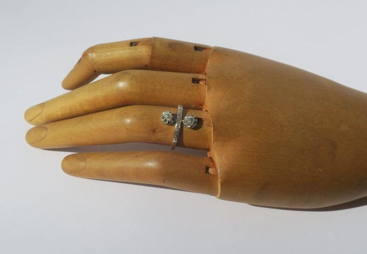 Bague 50 Bague Toi et Moi Belle Époque or blanc, platine, diamants 58 Facettes