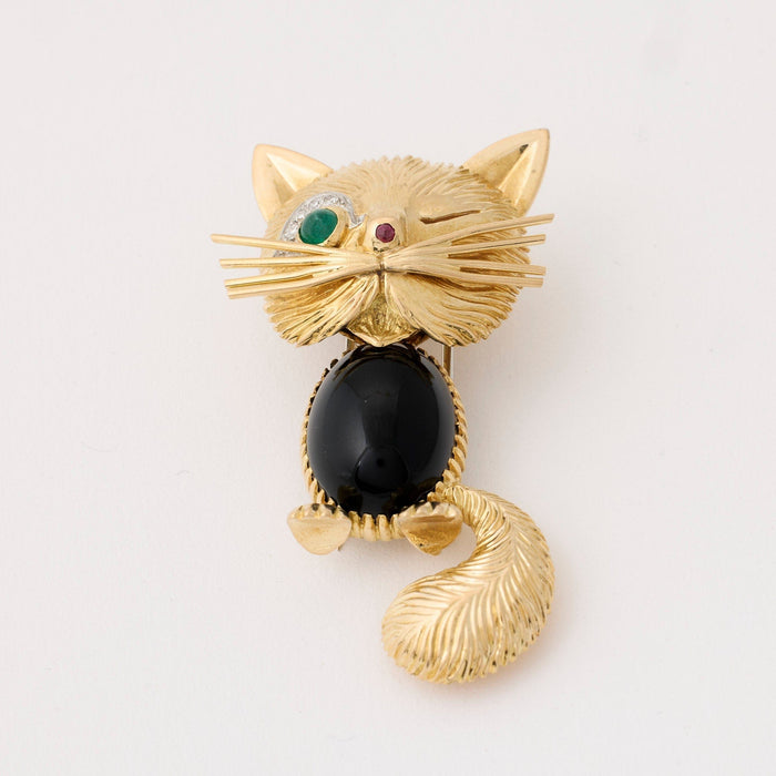 Broche VAN CLEEF AND ARPELS - Chat malicieux 58 Facettes