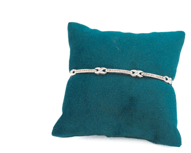 Bracelet Bracelet or blanc diamants motifs barrettes 58 Facettes 240061