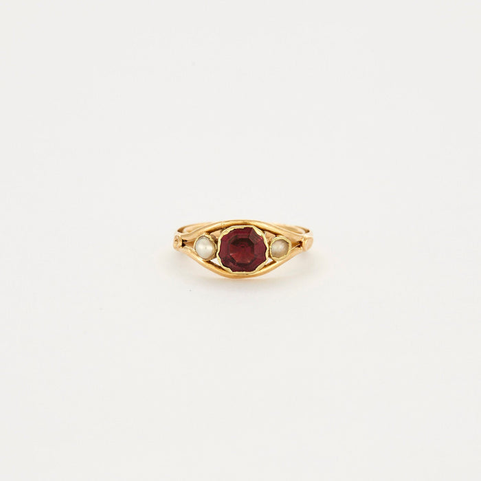 Tourmaline and Pearl Gold Ring