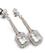 Boucles d'oreilles Boucles d'oreilles en platine ornées d'aigue-marine et de diamants 58 Facettes