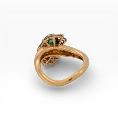 Bague 52 Bague “Toi et Moi” Vintage - Or 18 carats, Émeraude, Saphir & Diamants, Années 1970 58 Facettes 492