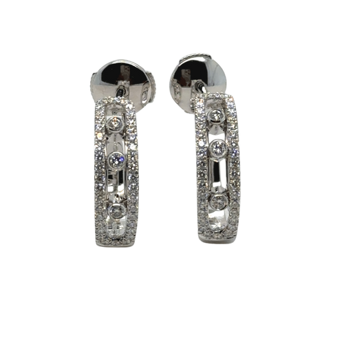 Boucles d'oreilles Messika - Créoles Move Pavées - Or blanc 58 Facettes 1.0000887/4