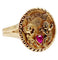 Bague 55 Bague vintage "il bat pour toi" or rose, angelots sculptant un coeur en rubis synthétique 58 Facettes A05267